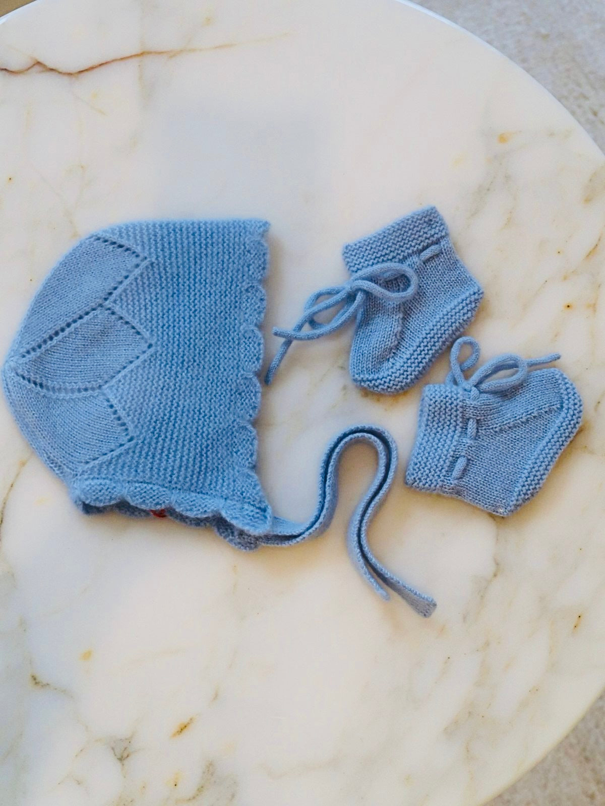 Blue Ramona Cashmere Baby Bonnet