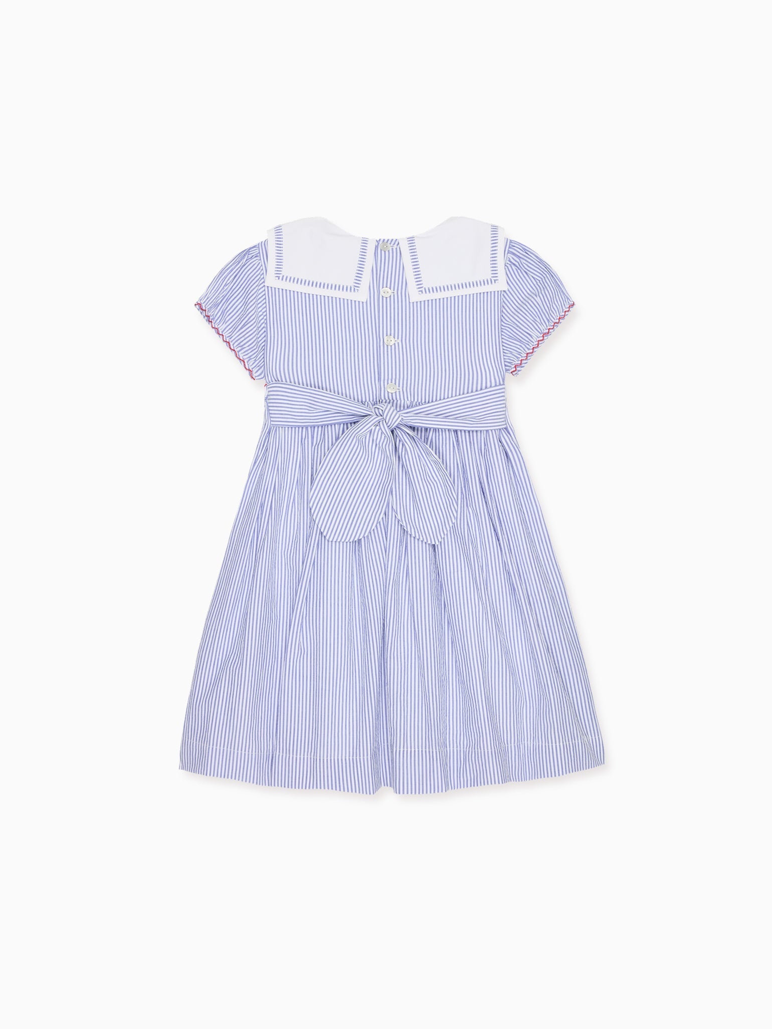 Dark Blue Stripe Imogen Girl Hand-Smocked Dress