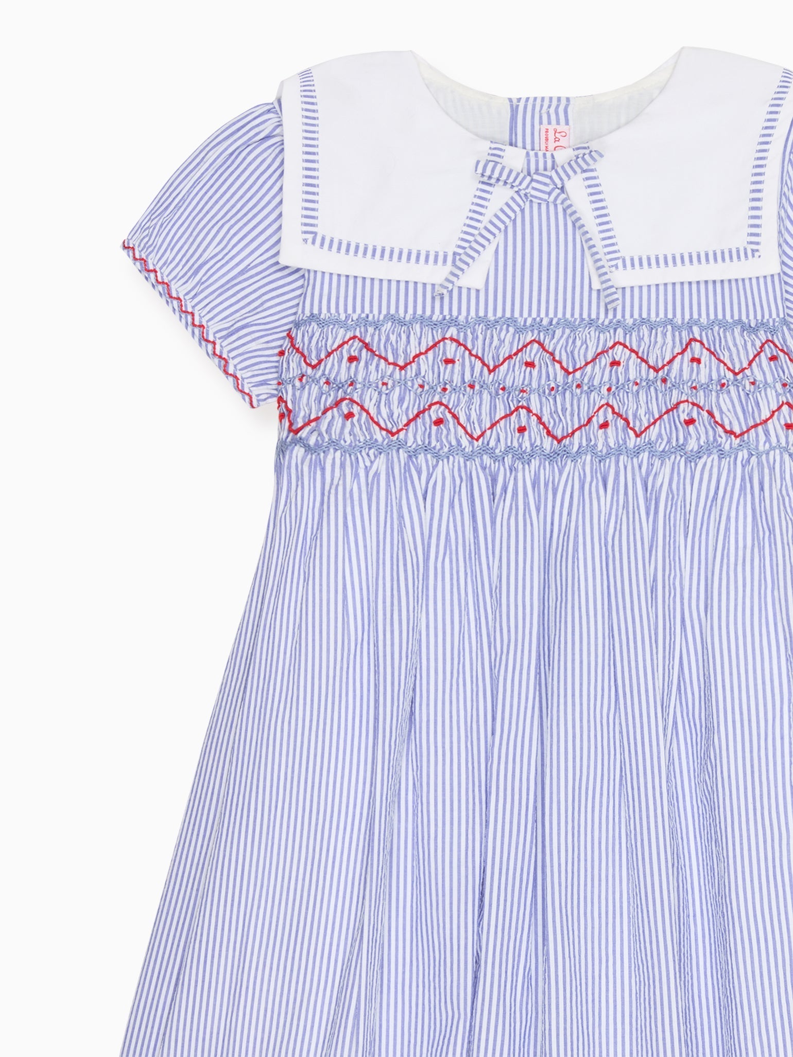 Dark Blue Stripe Imogen Girl Hand-Smocked Dress