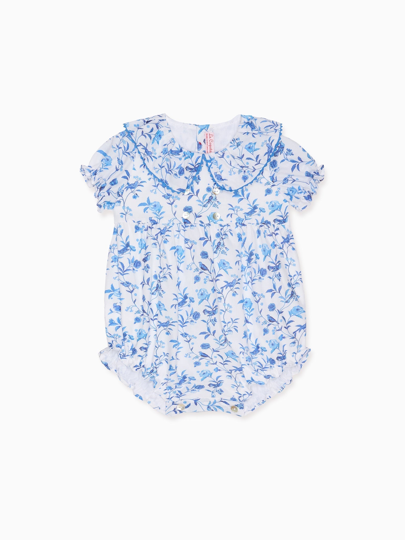 Blue Bird Floral Inessa Baby Girl Romper