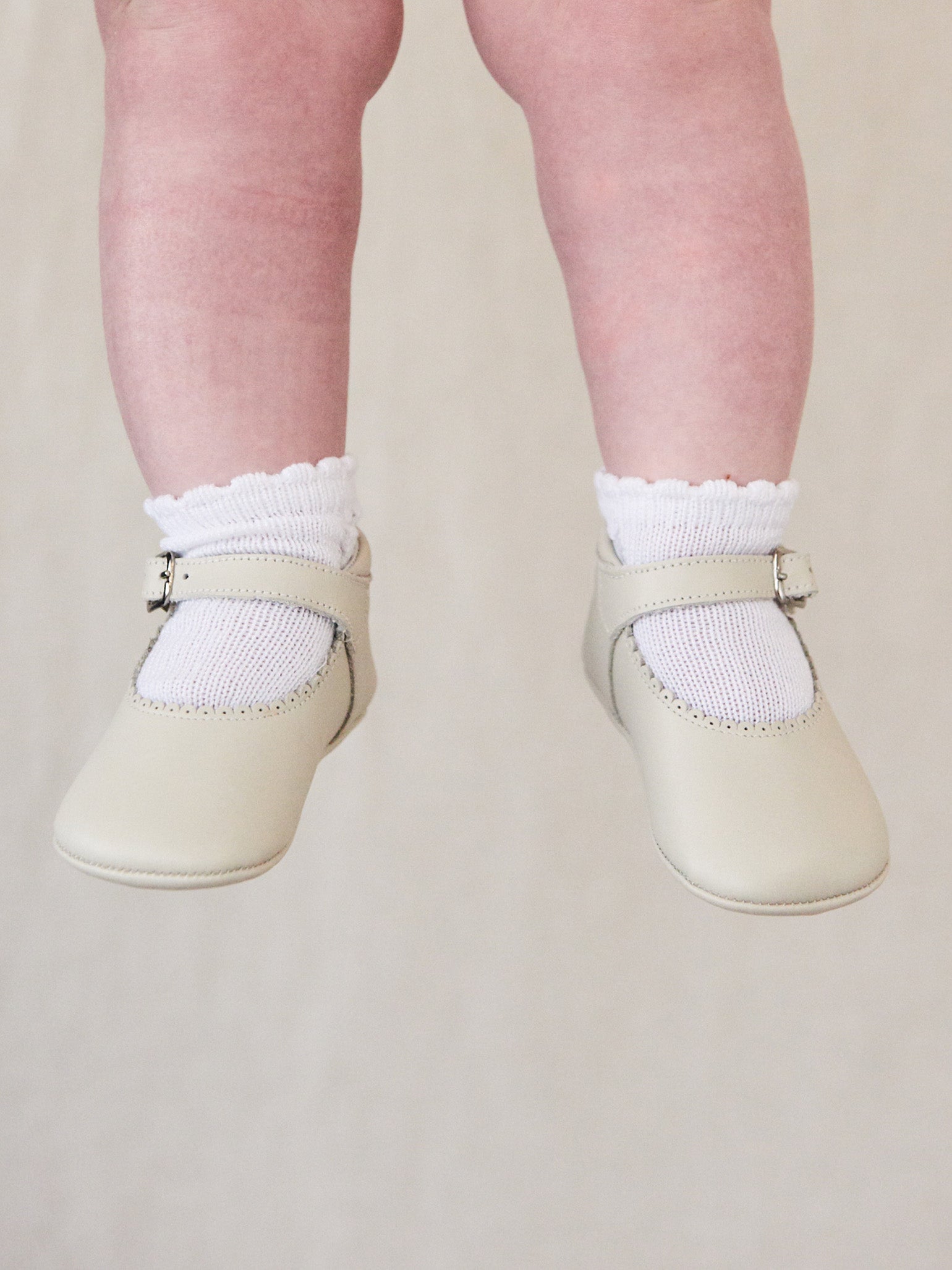 Ivory Leather Baby Mary Jane Shoes