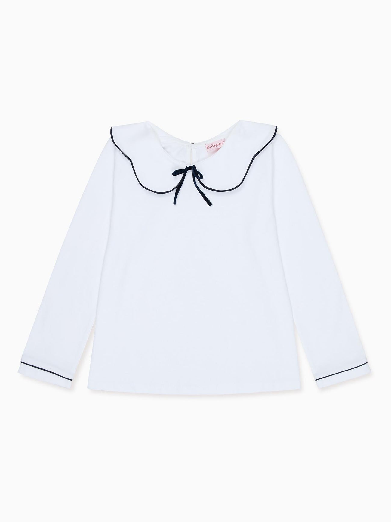 White & Navy Iziar Long Sleeve Girl Top