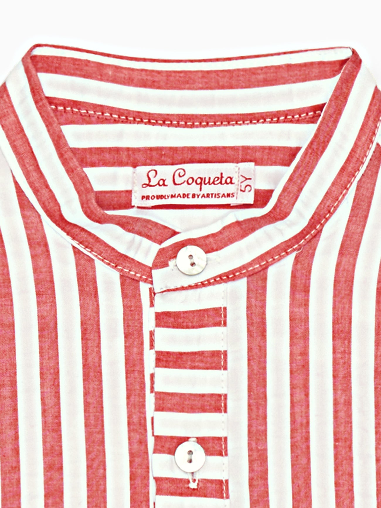 Red Stripe Jazmin Cotton Boy Shirt