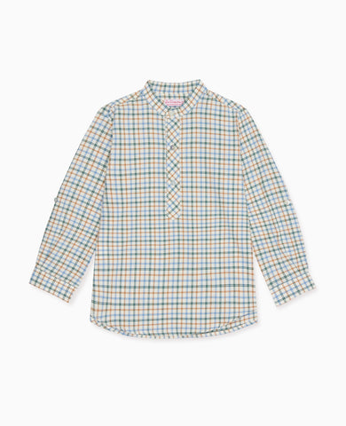 Camel Check Jazmin Long Sleeve Boy Shirt