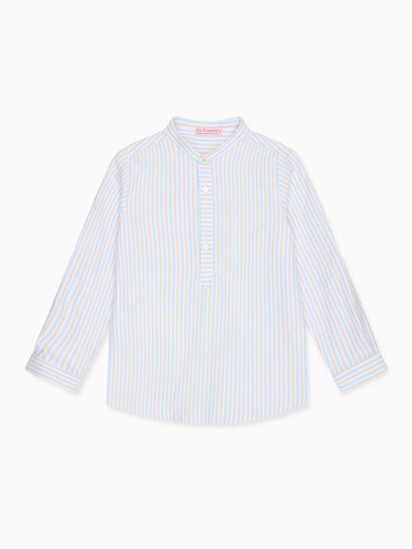 Caramel Stripe Jazmin Long Sleeve Boy Shirt