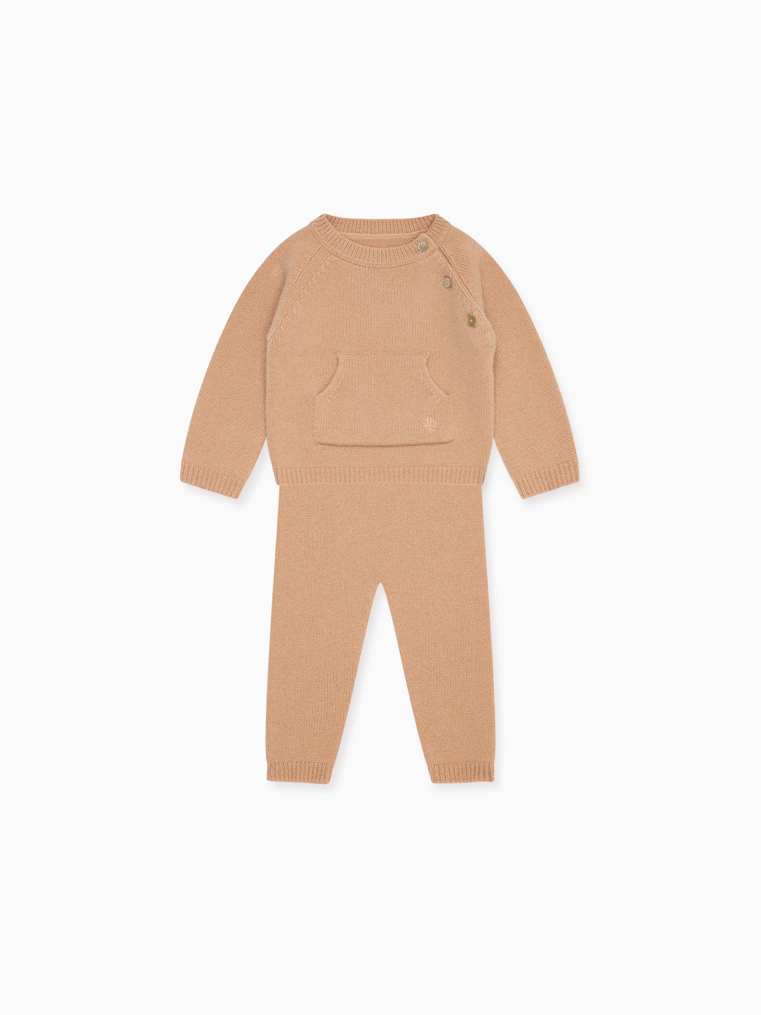 Camel Melange Juan Cashmere Baby Set