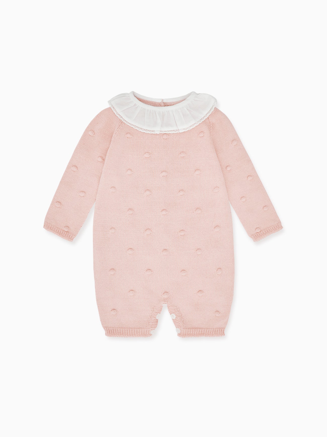 Dusty Pink Julietta Cotton Baby Girl Knitted Romper