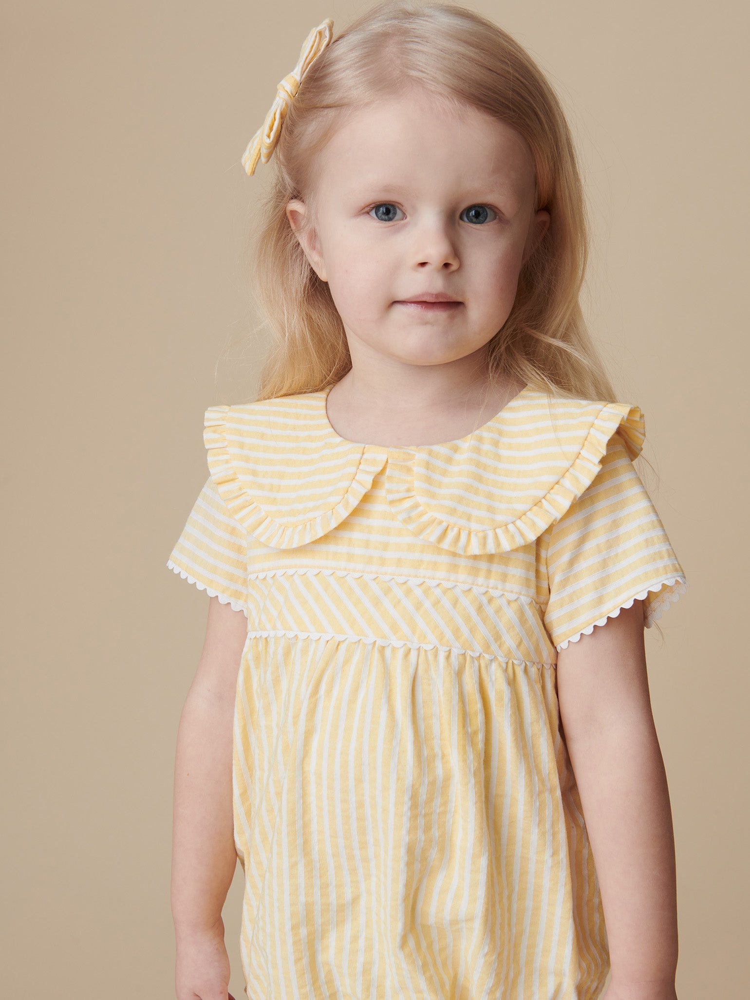 Lemon Stripe Juniper Baby Romper