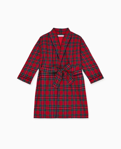 Red Tartan Justino Navidad Kids Robe