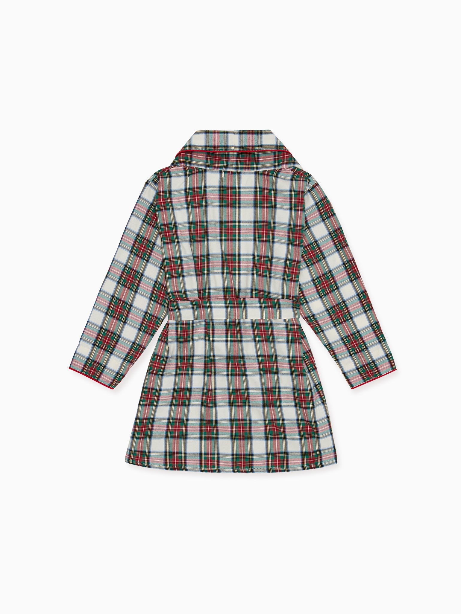 Ivory Tartan Justino Kids Robe