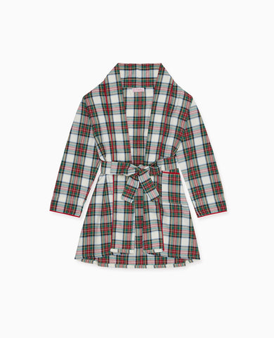 Ivory Tartan Justino Kids Robe