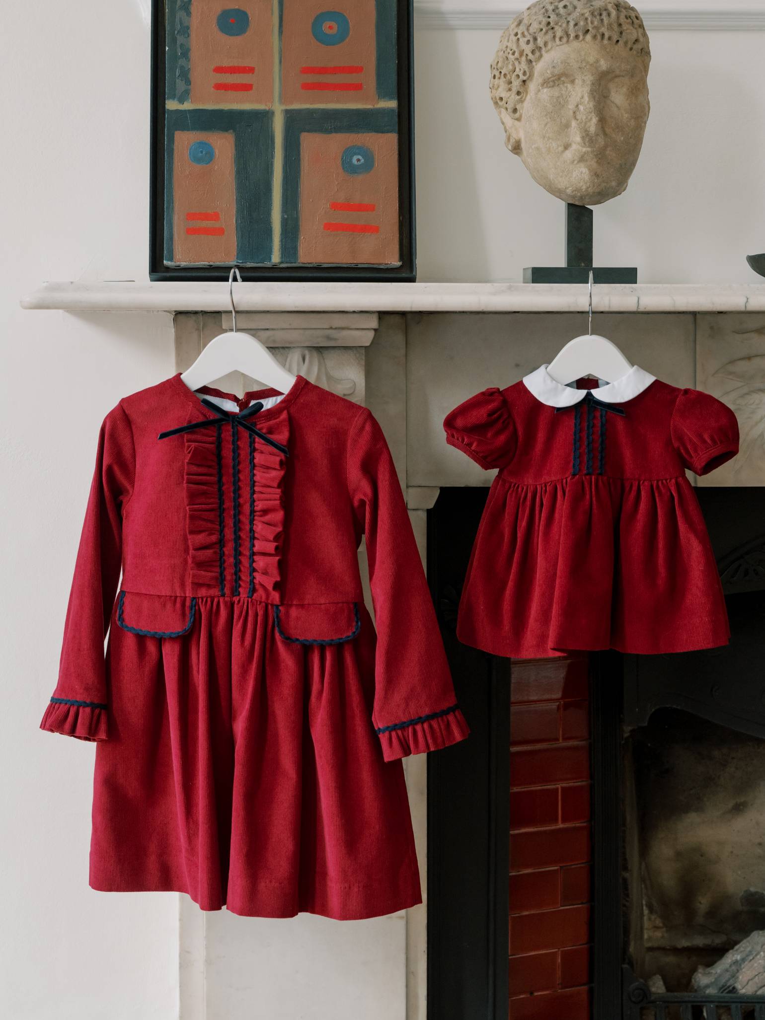 Burgundy Elvira Corduroy Girl Dress