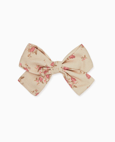 Pink Floral Large Bow Girl Clip