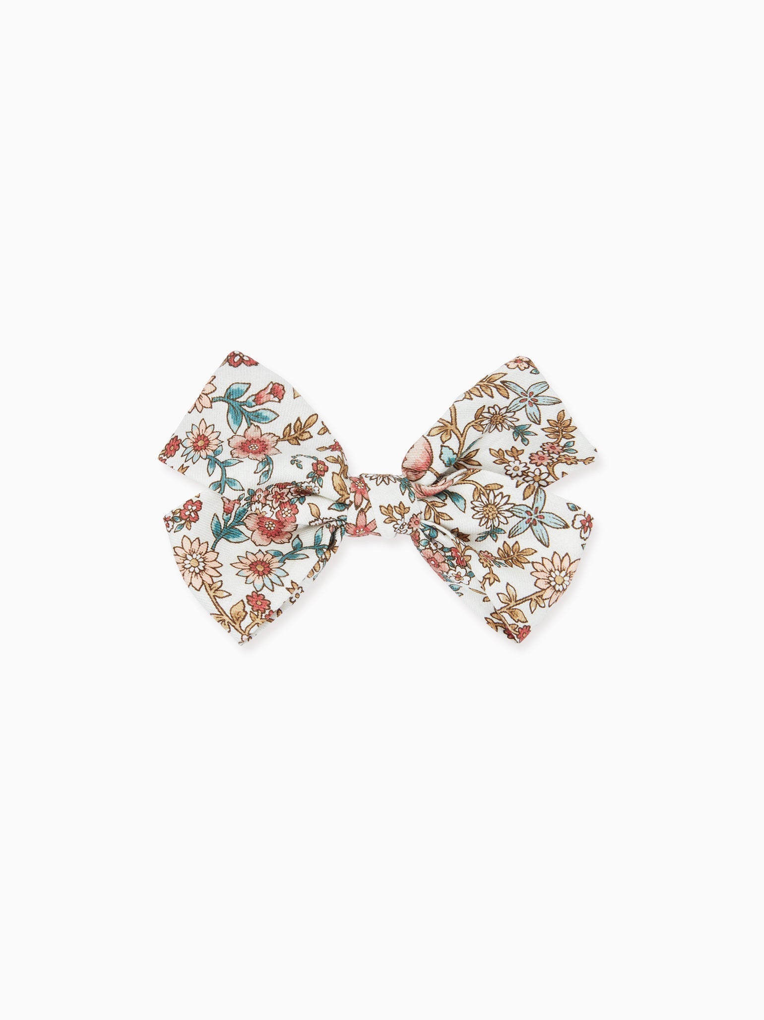 Terracotta Floral Large Bow Girl Clip