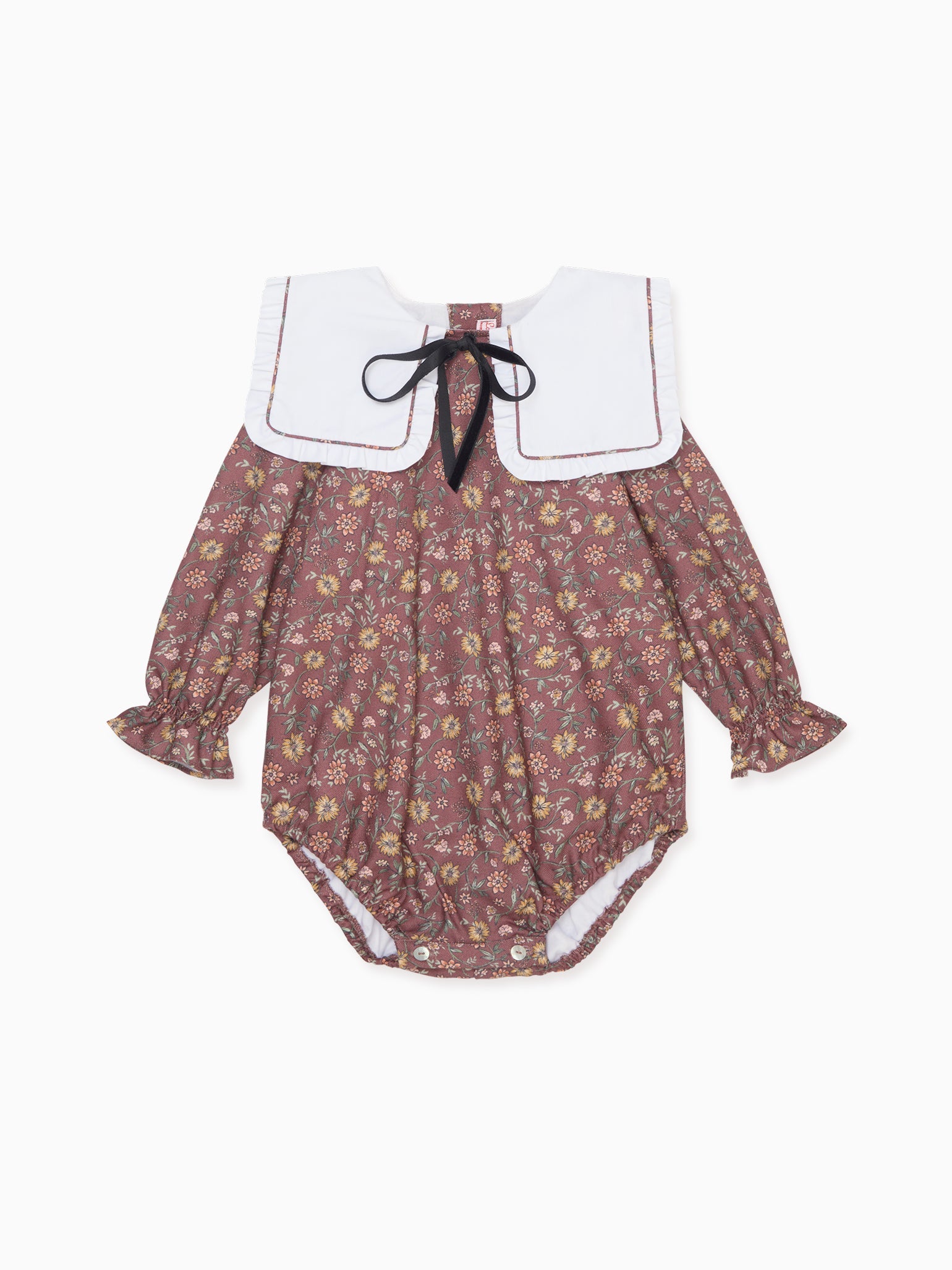 Burgundy Floral Laura Baby Girl Romper