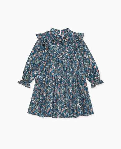 Navy Floral Laurelia Girl A-Line Dress