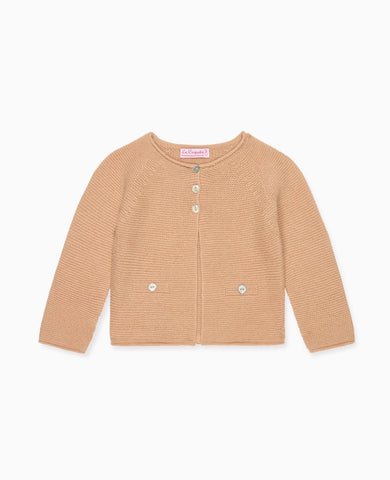 Camel Melange Leandra Cashmere Baby Cardigan