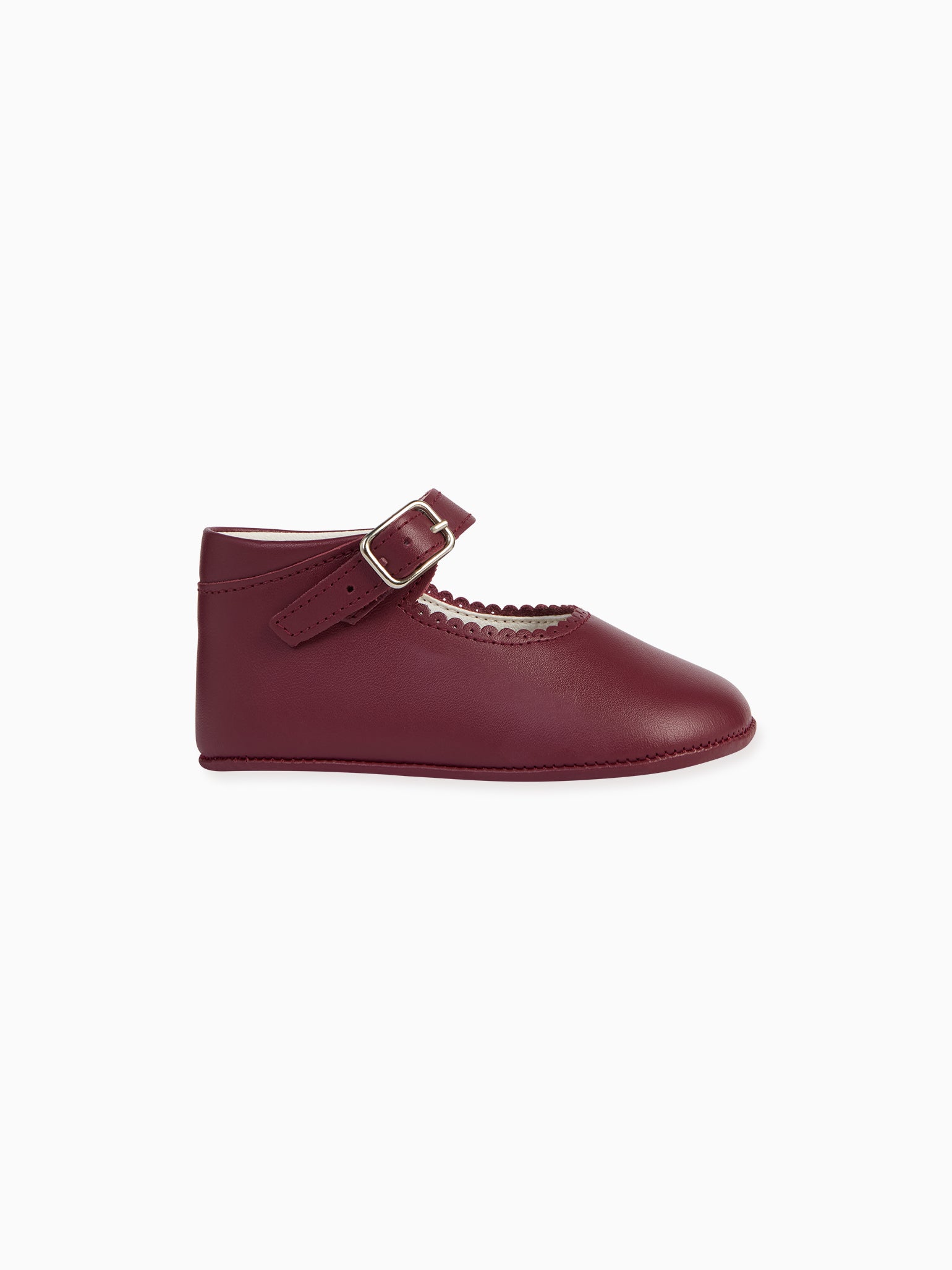 Burgundy Leather Baby Mary Jane Shoes