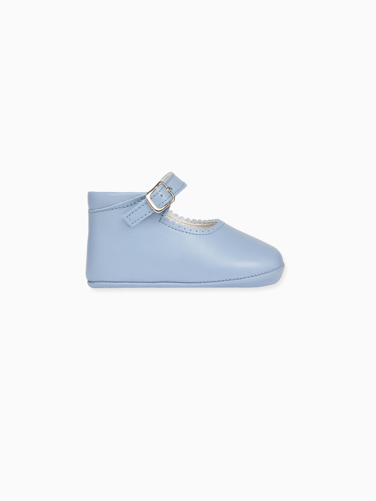 Dusty Blue Leather Baby Mary Jane Shoes