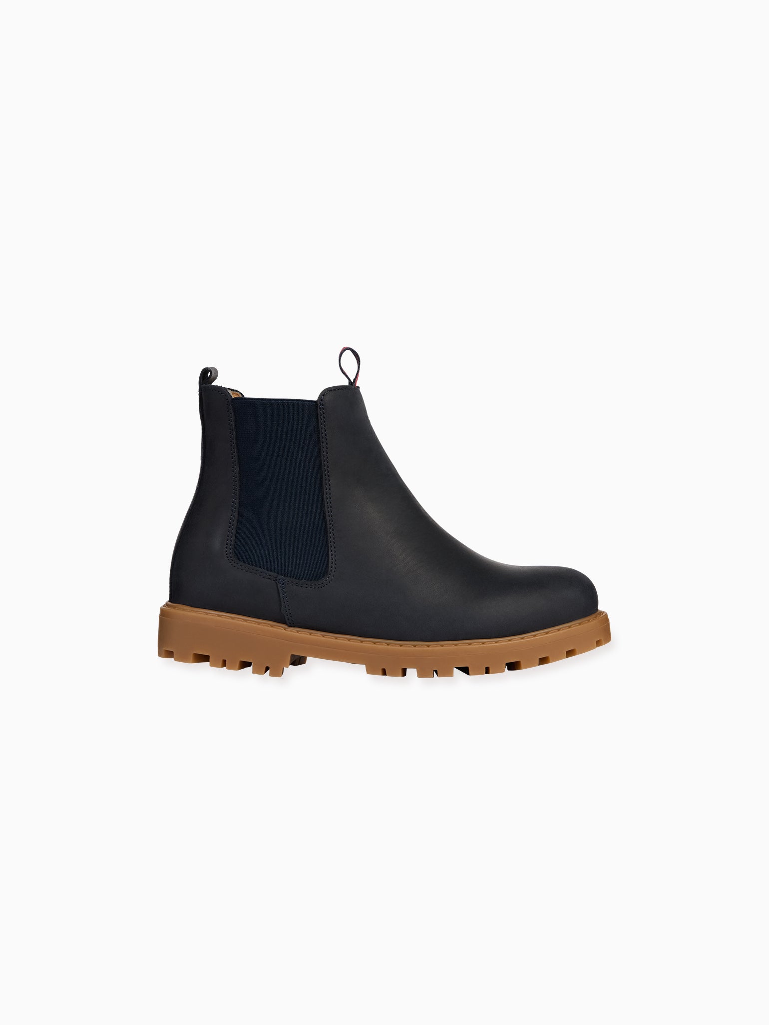 Navy Leather Chelsea Boots