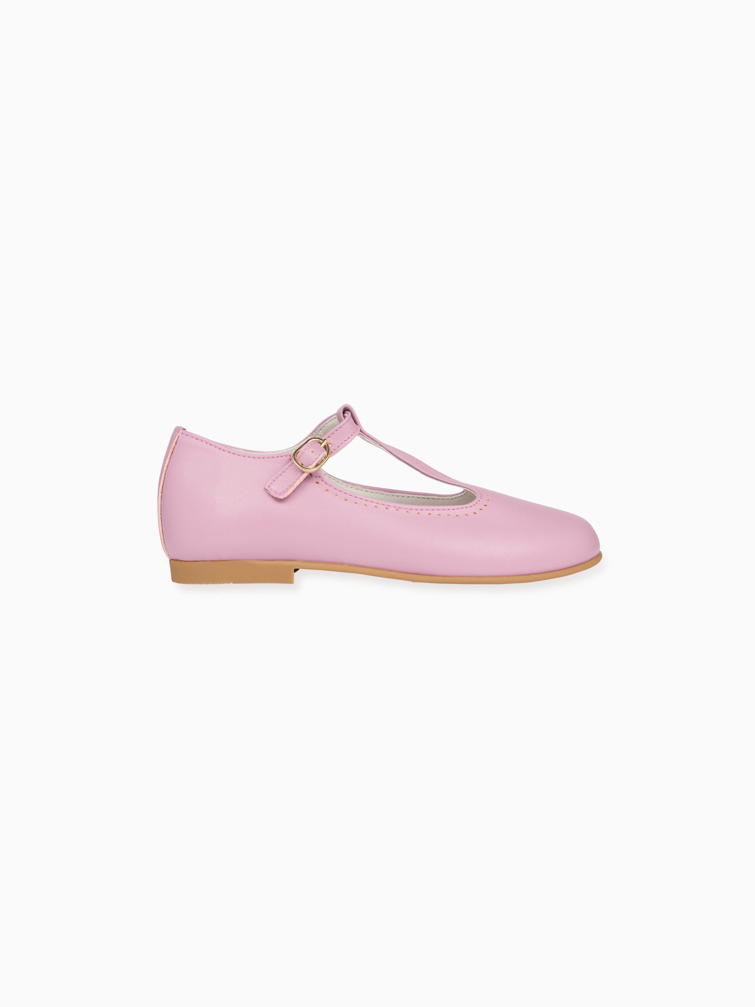 Lilac Leather Girl T-Bar Shoes