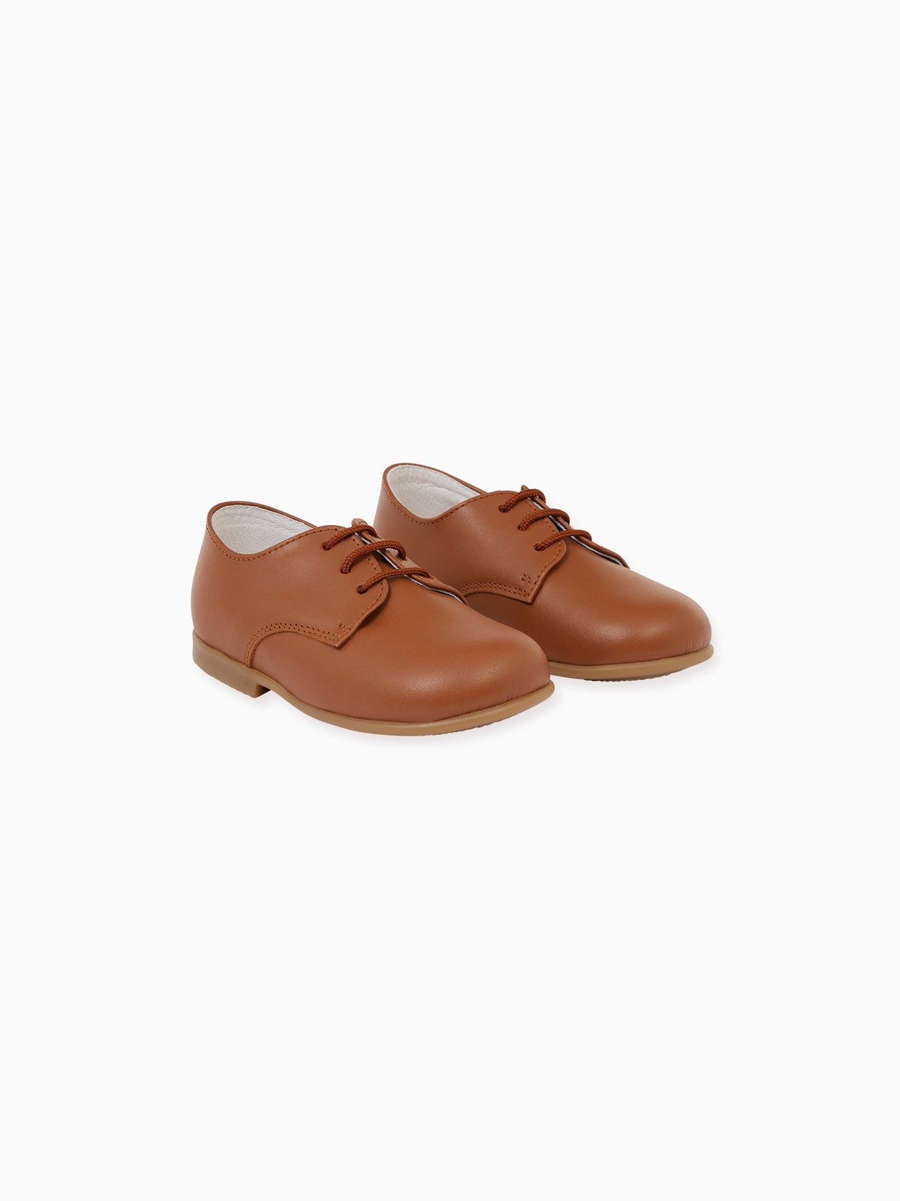 Tan Leather Toddler Inglesito Ceremony Shoes