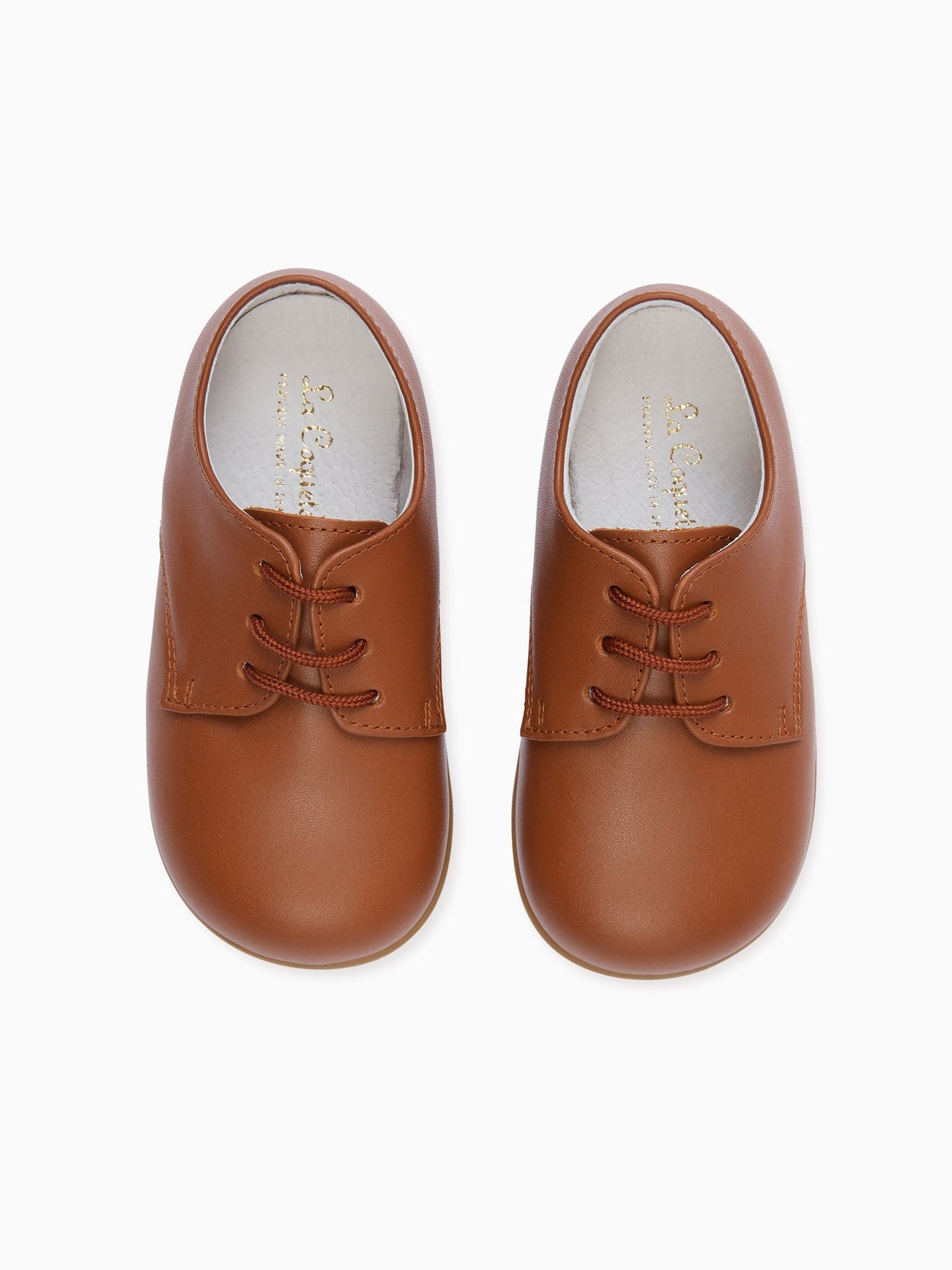 Tan Leather Toddler Inglesito Ceremony Shoes