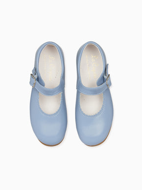 Dusty Blue Leather Toddler Mary Jane Shoes