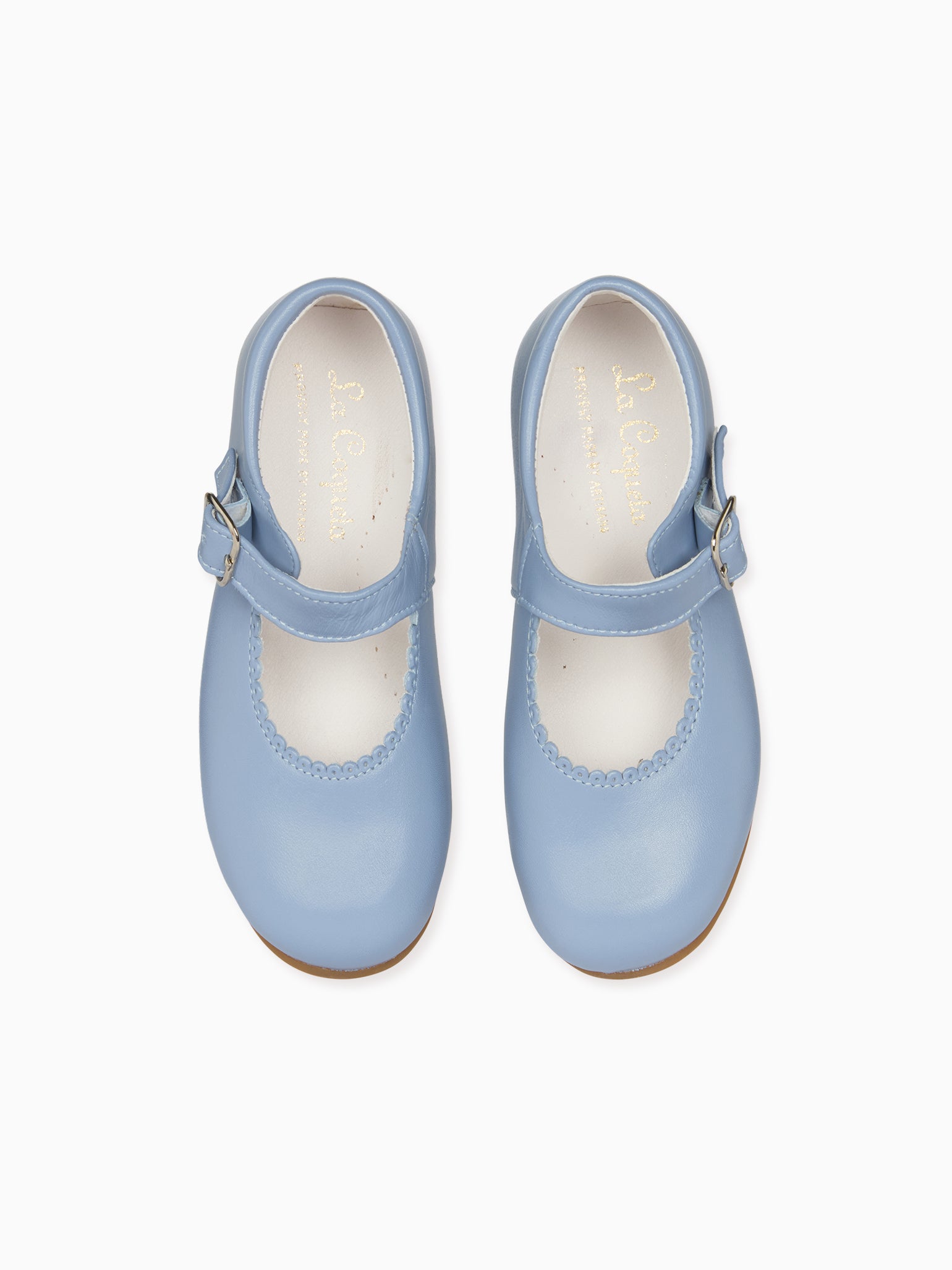 Dusty Blue Leather Toddler Mary Jane Shoes