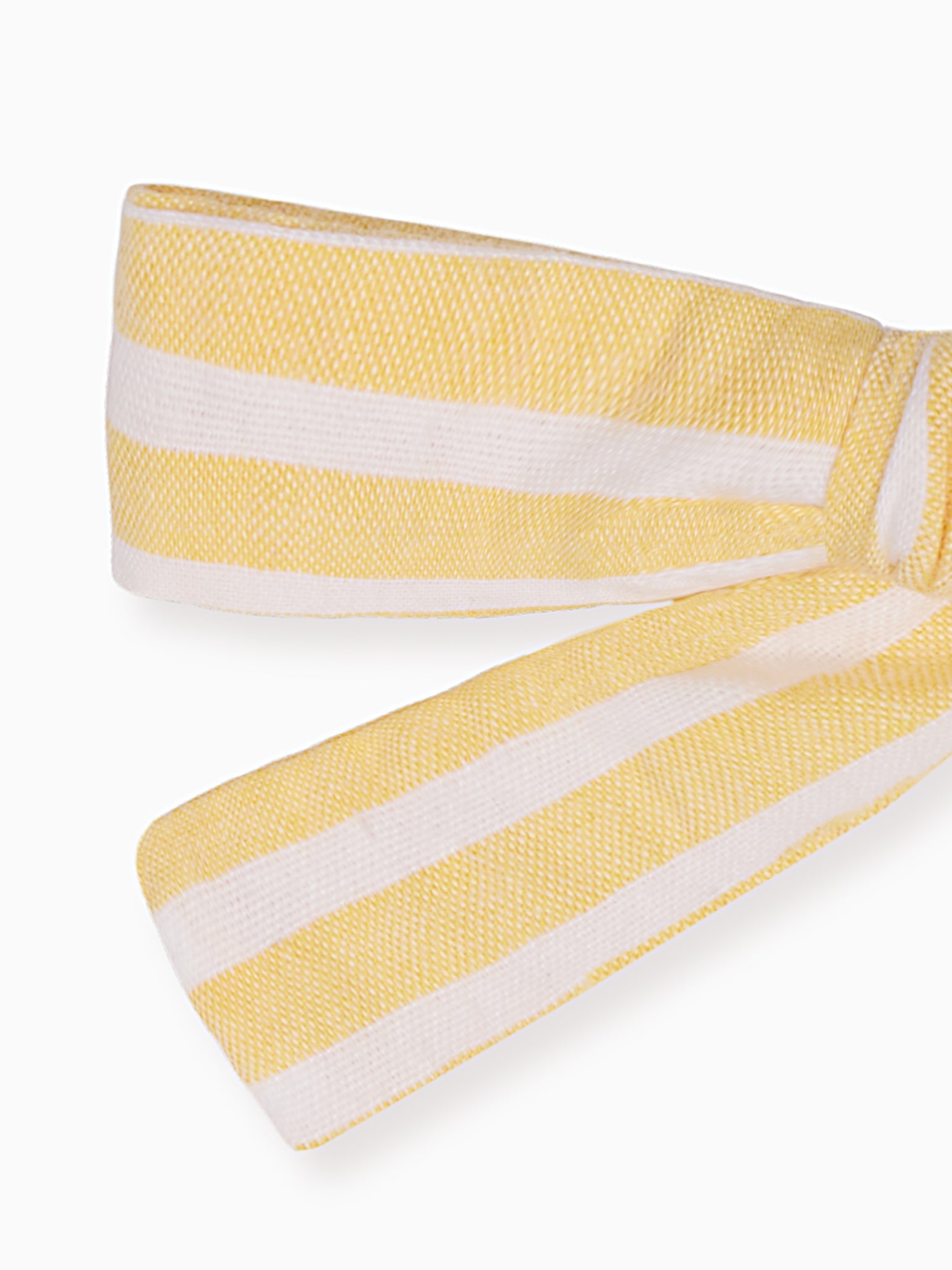 Lemon Stripe Girl Soft Ribbon Bow Clip