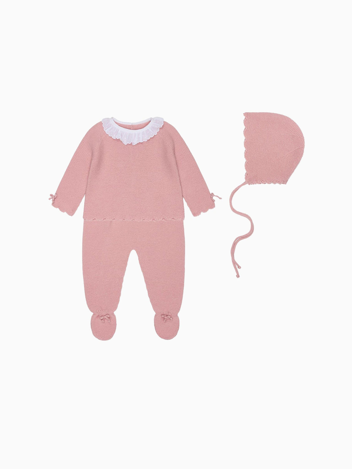 Dusty Pink Leonor Merino Baby Girl Knitted Gift Box Set