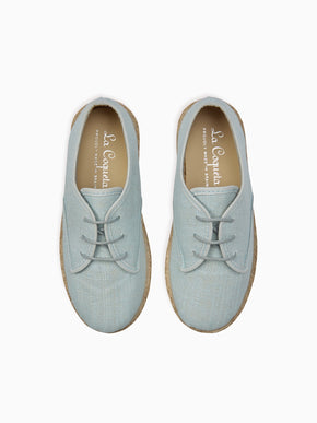 Dusty Blue Rowan Canvas Boy Lace Up Espadrille
