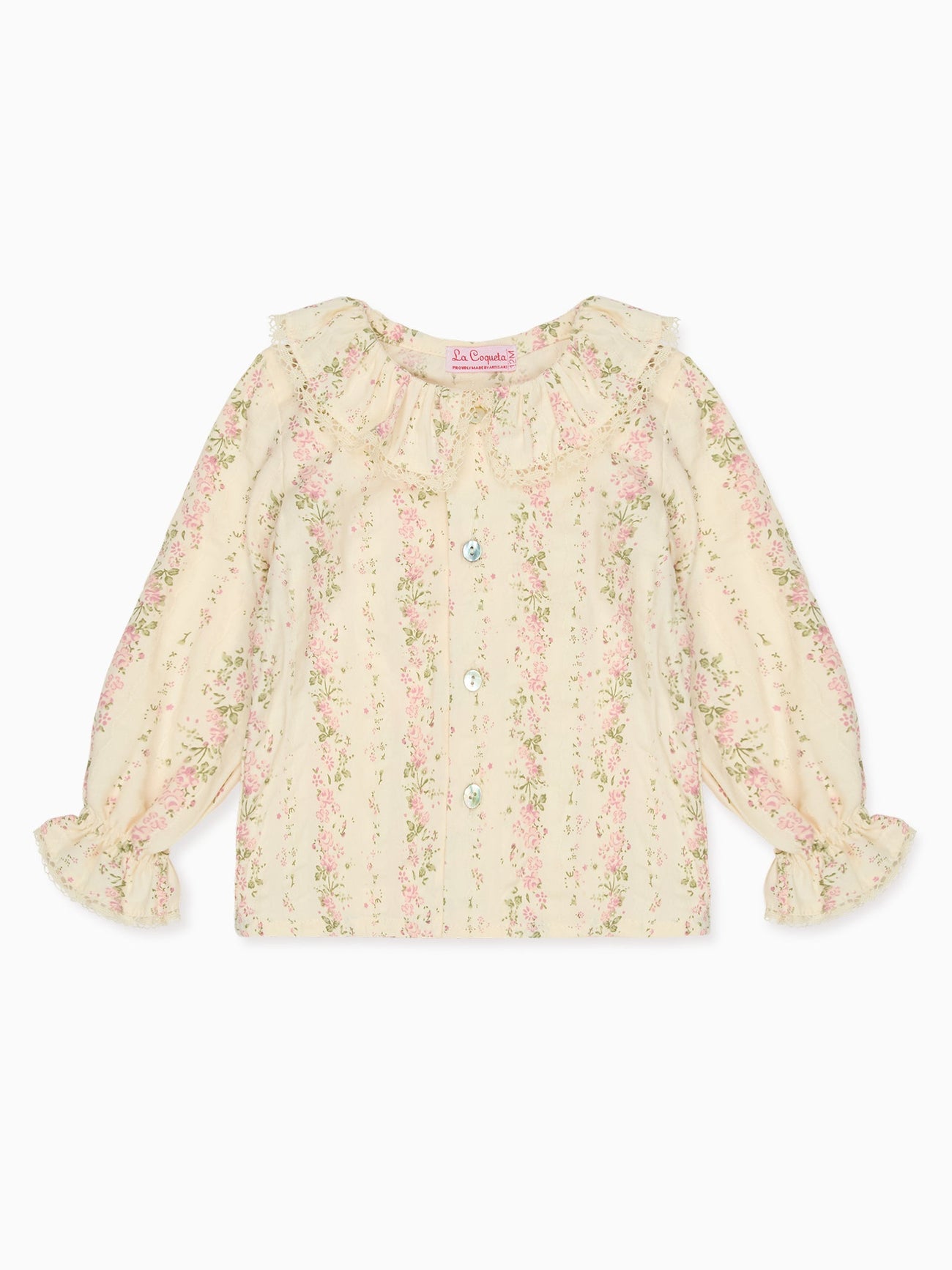 Pink Floral Lila Long Sleeve Baby Girl Shirt