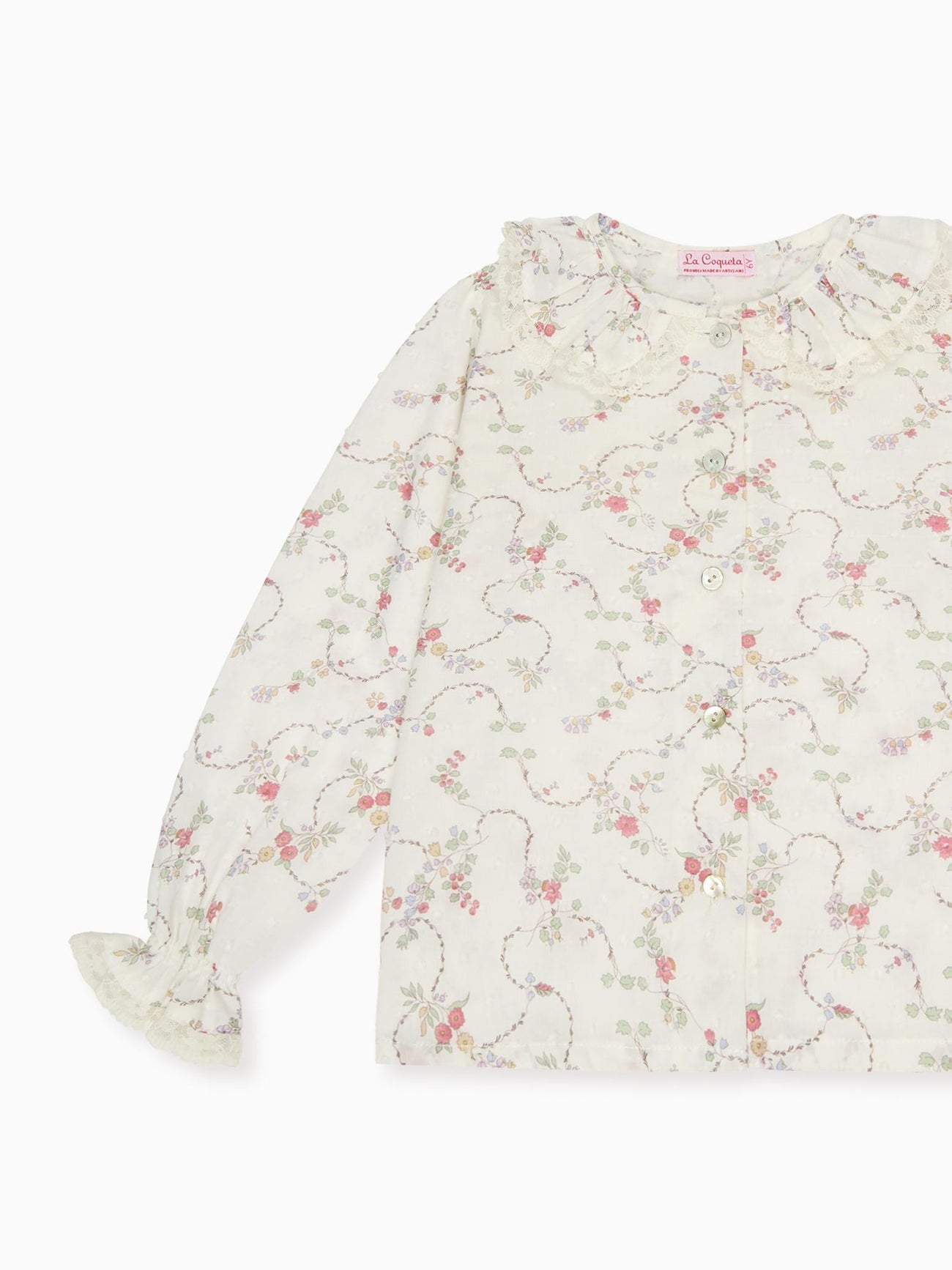 Pink Floral Lila Long Sleeve Baby Girl Shirt