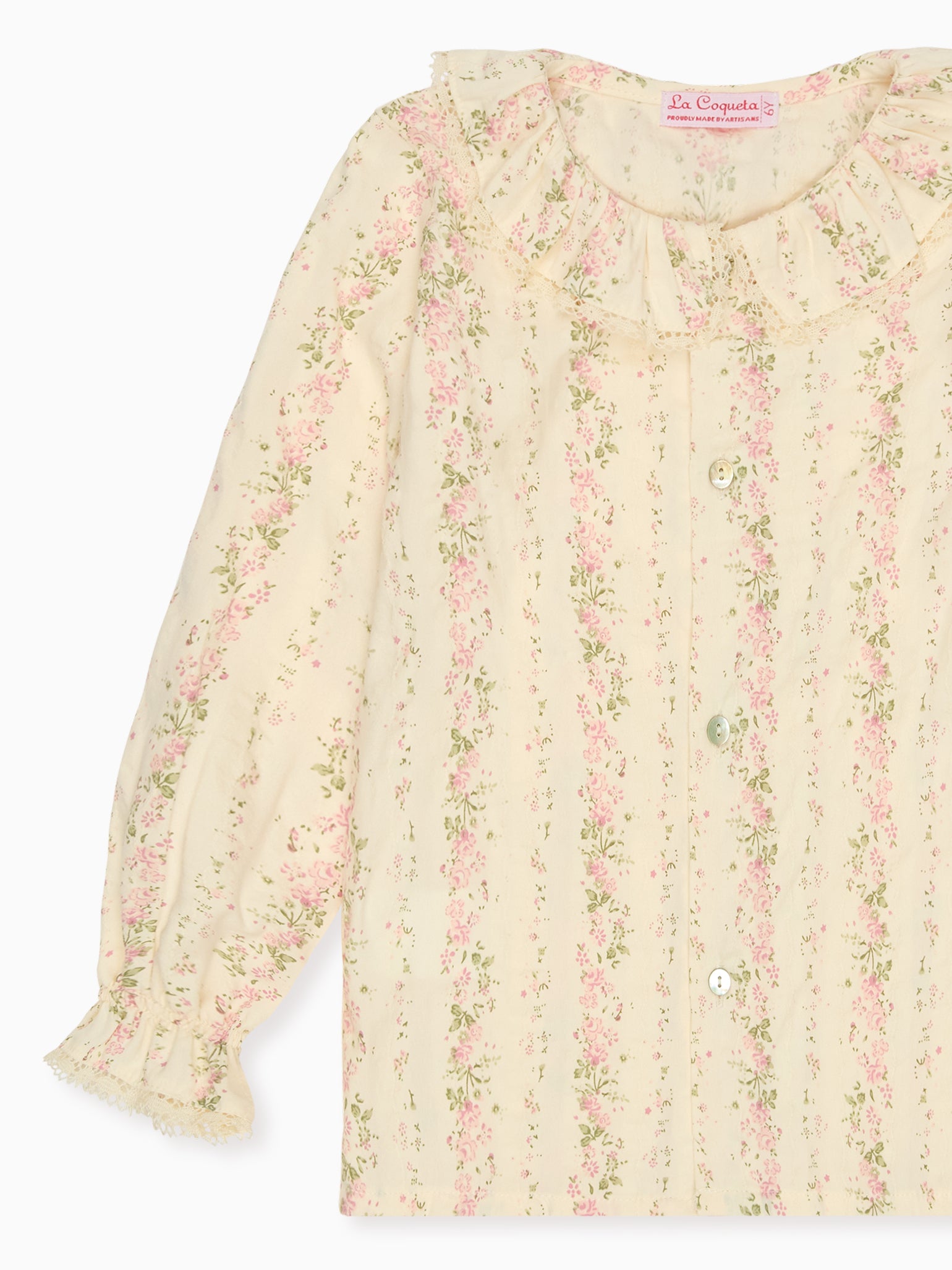 Pink Floral Lila Long Sleeve Girl Shirt