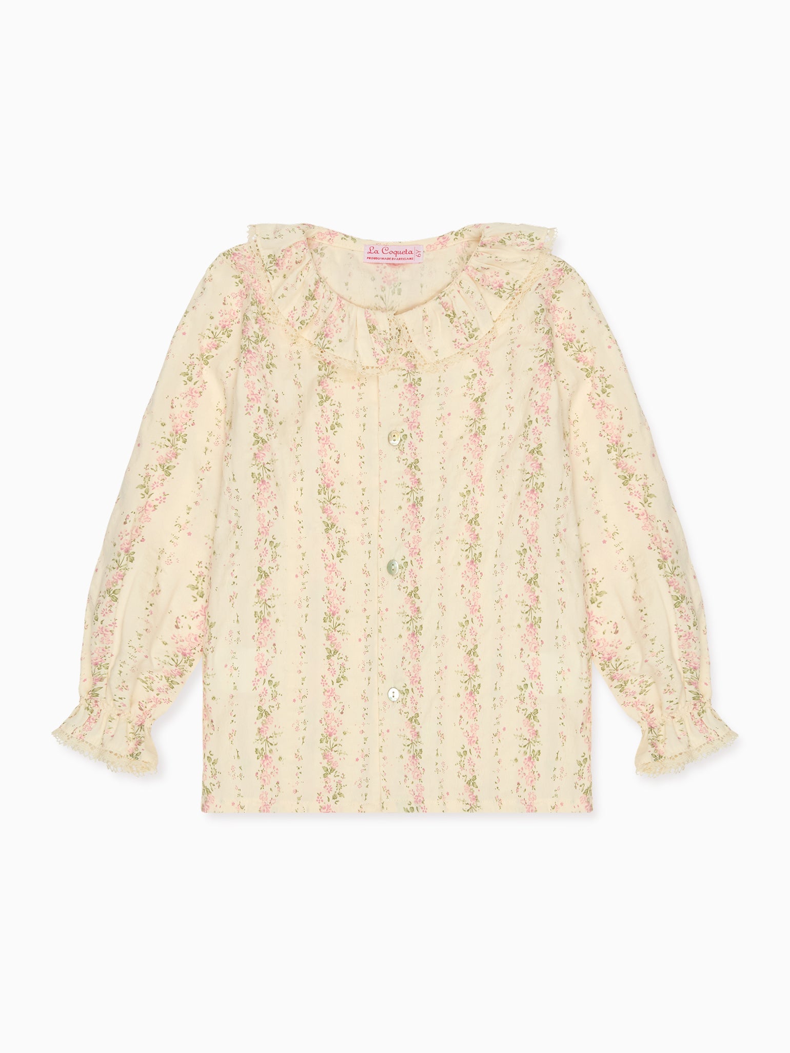 Pink Floral Lila Long Sleeve Girl Shirt