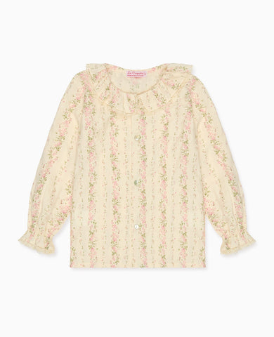 Pink Floral Lila Long Sleeve Girl Shirt