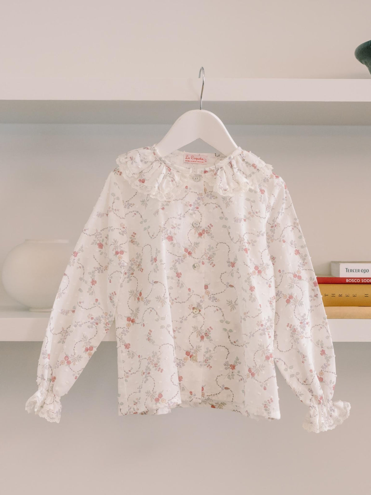 Ivory Floral Lila Long Sleeve Girl Shirt
