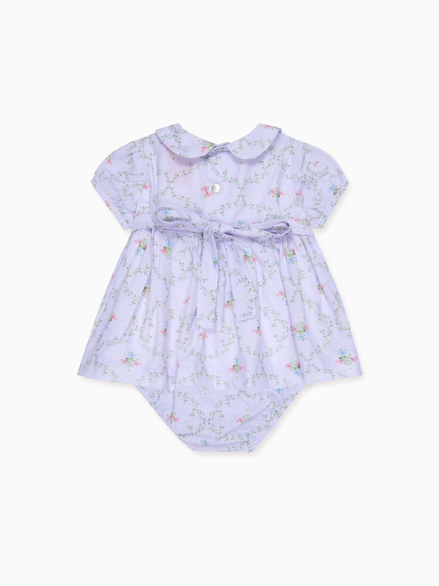 Hill House Home X La Coqueta Lilac Trellis Arcadia Baby Girl Hand-Smocked Set