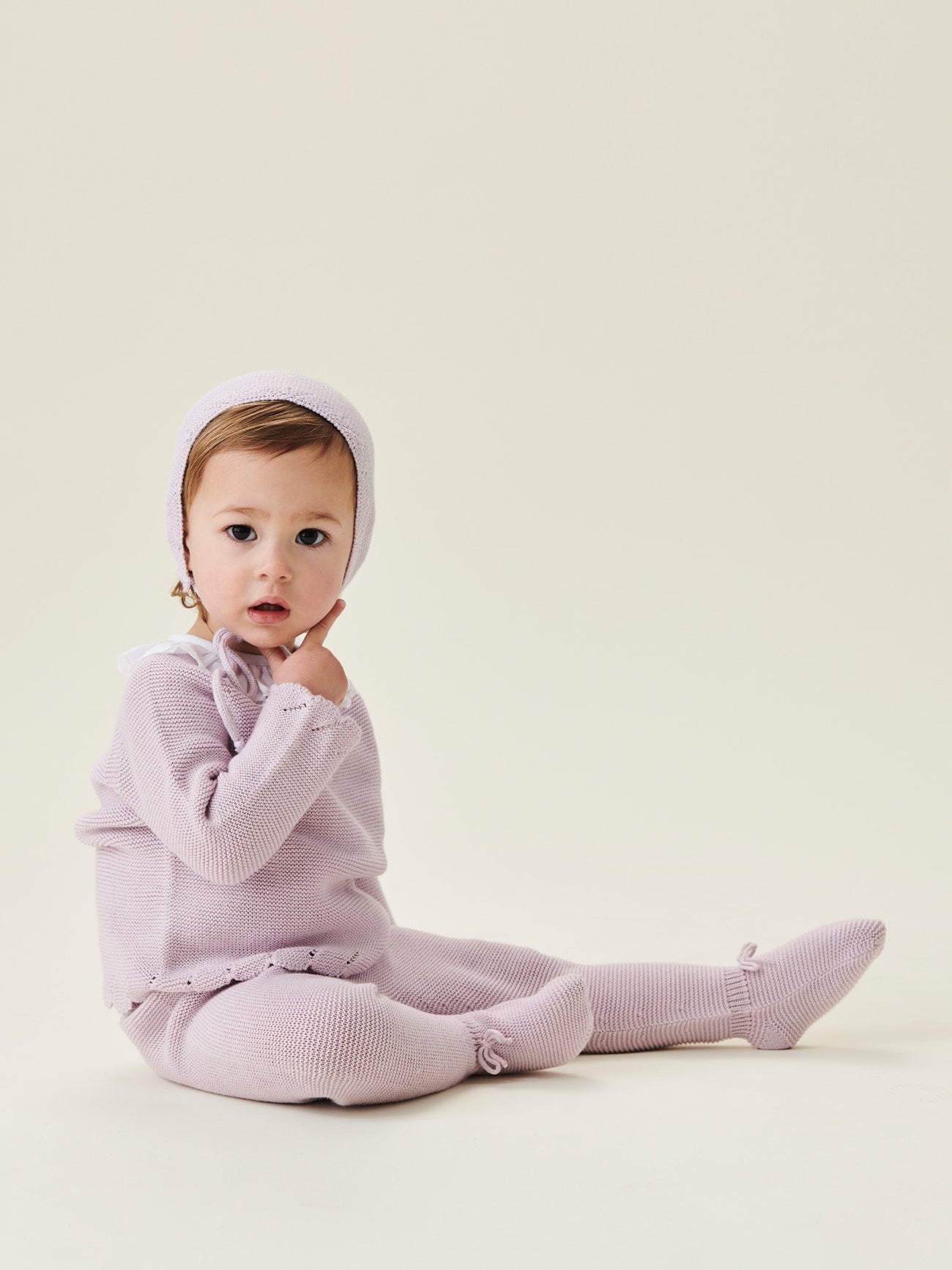Lilac Claudeta Cotton Baby Girl Knitted Gift Box Set