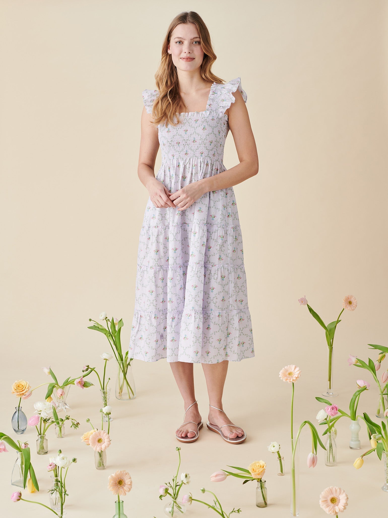 Hill House Home X La Coqueta Lilac Trellis Ellie Nap Dress