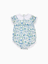 Nicky Hilton x La Coqueta Blue Bow Floral Lily-Grace Baby Girl Romper