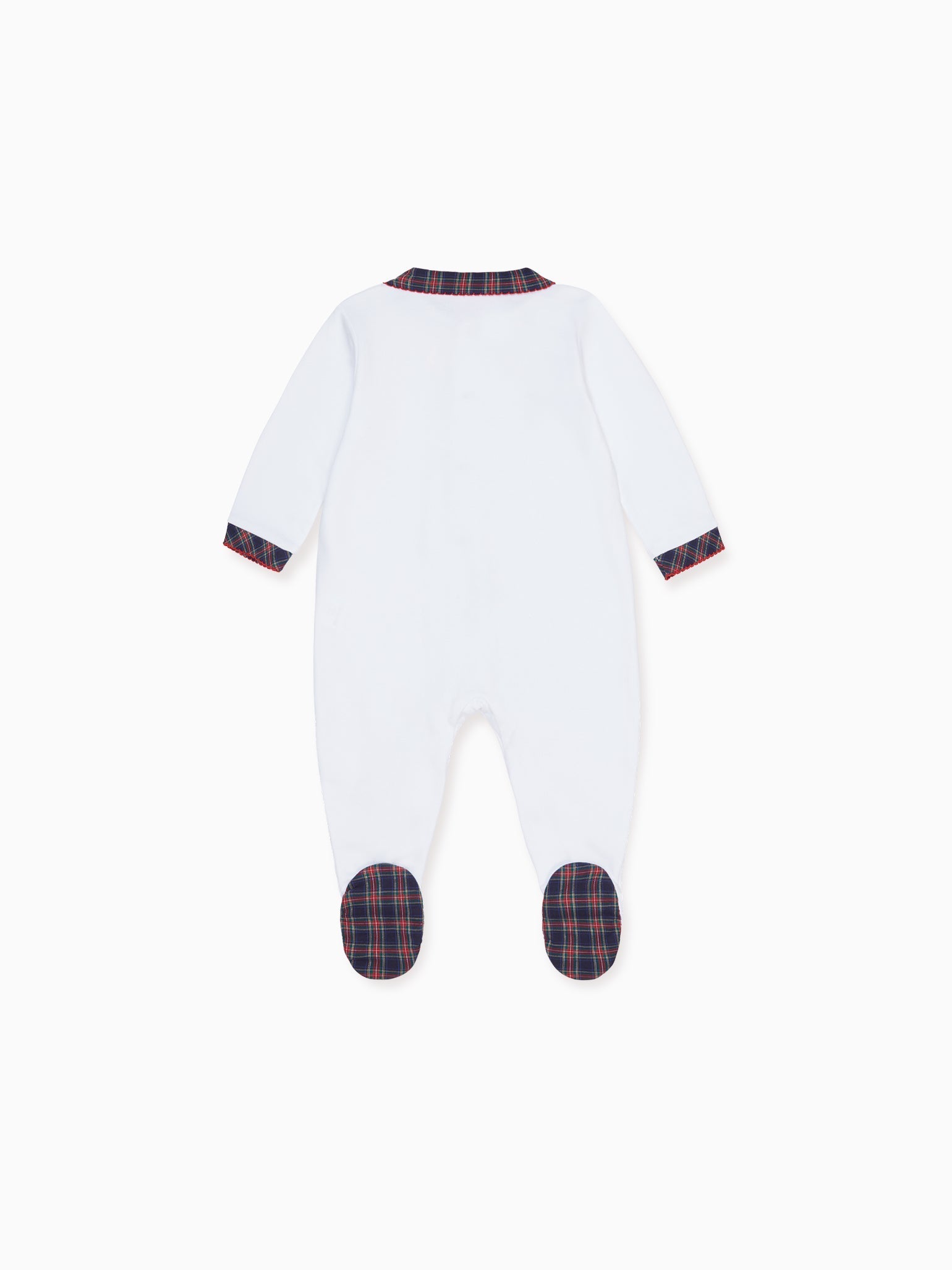 Navy Tartan Lindo Baby Sleepsuit