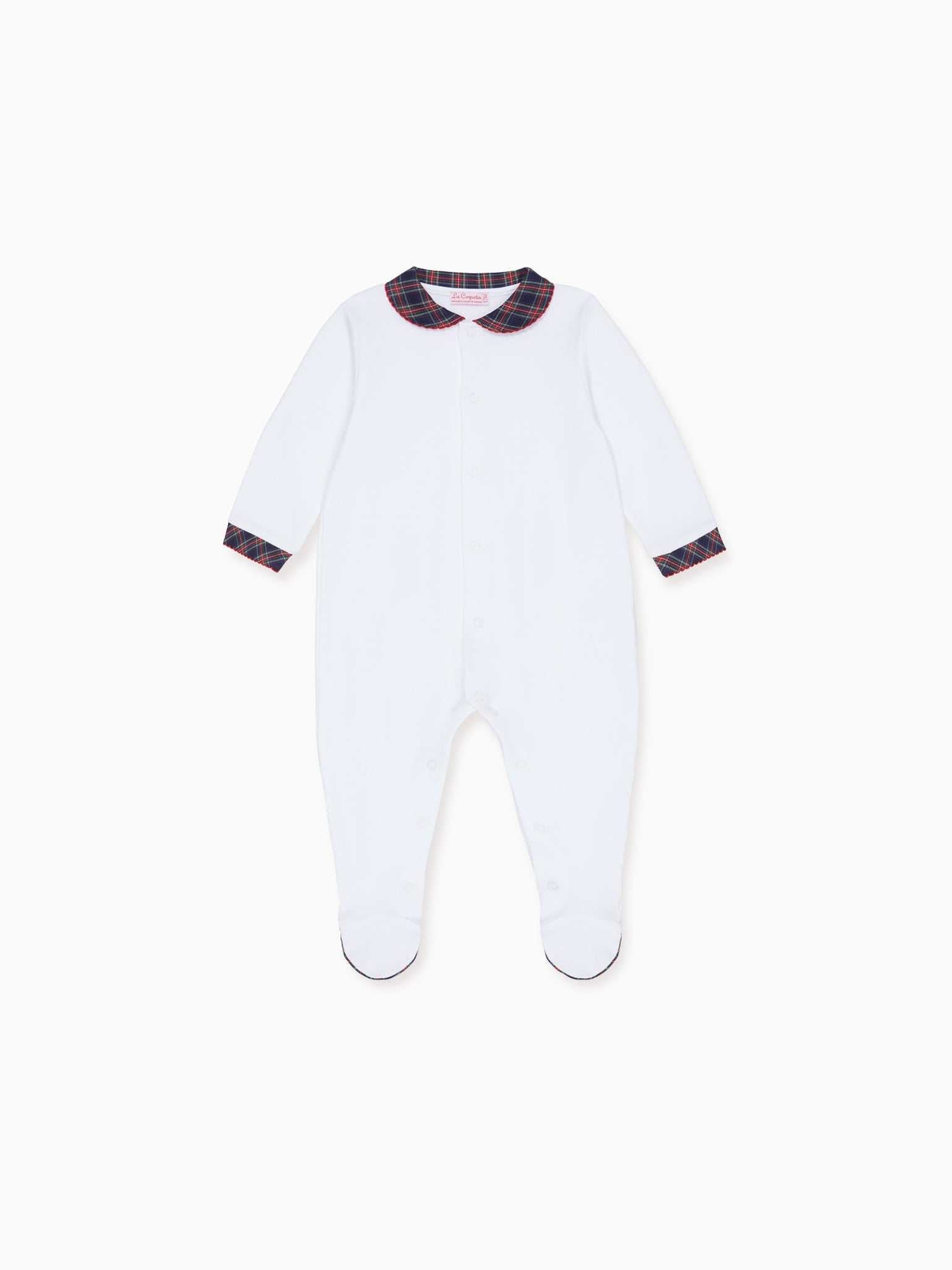 Navy Tartan Lindo Baby Sleepsuit