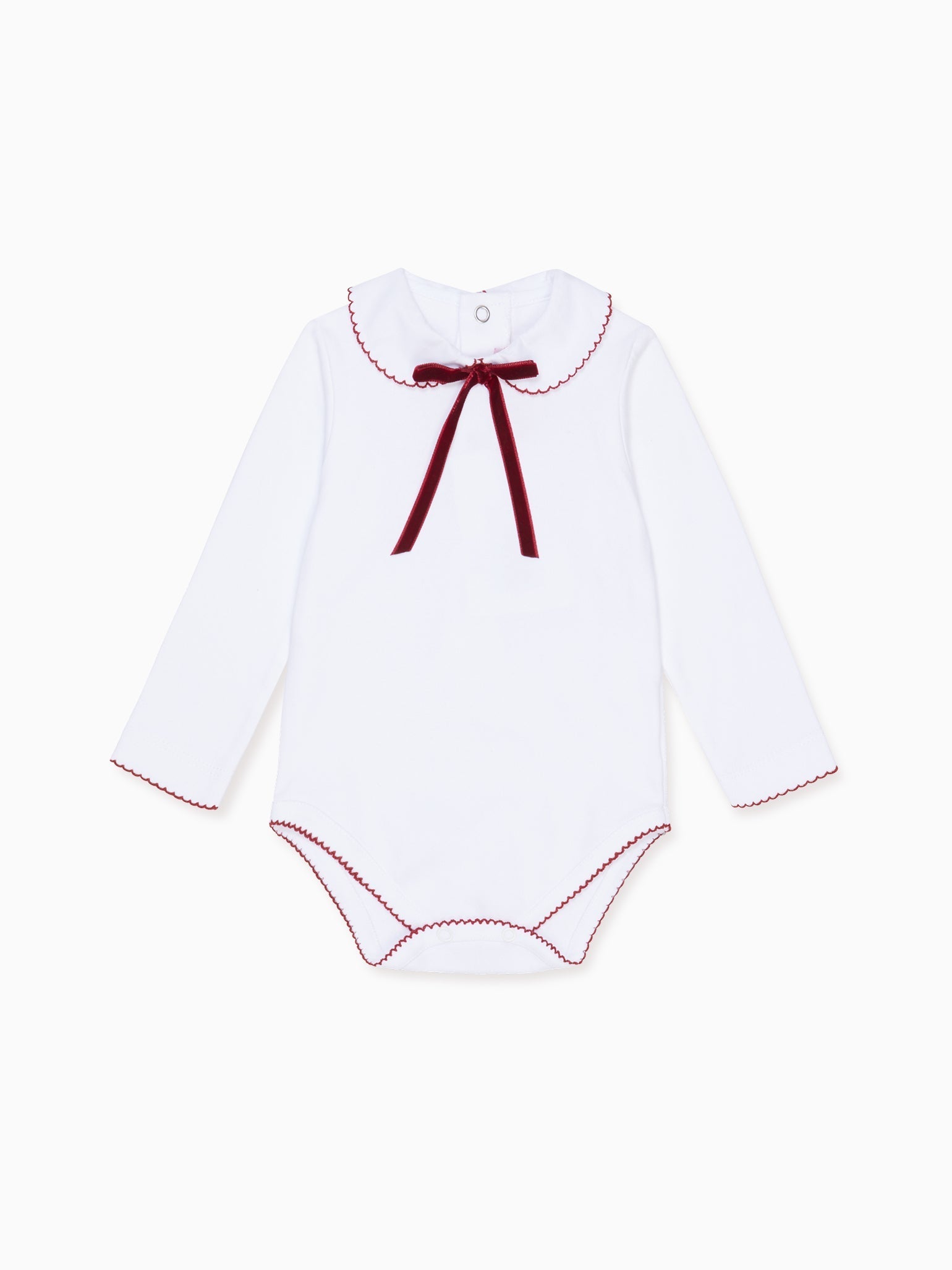 Burgundy Lirio Long Sleeve Baby Body Vest