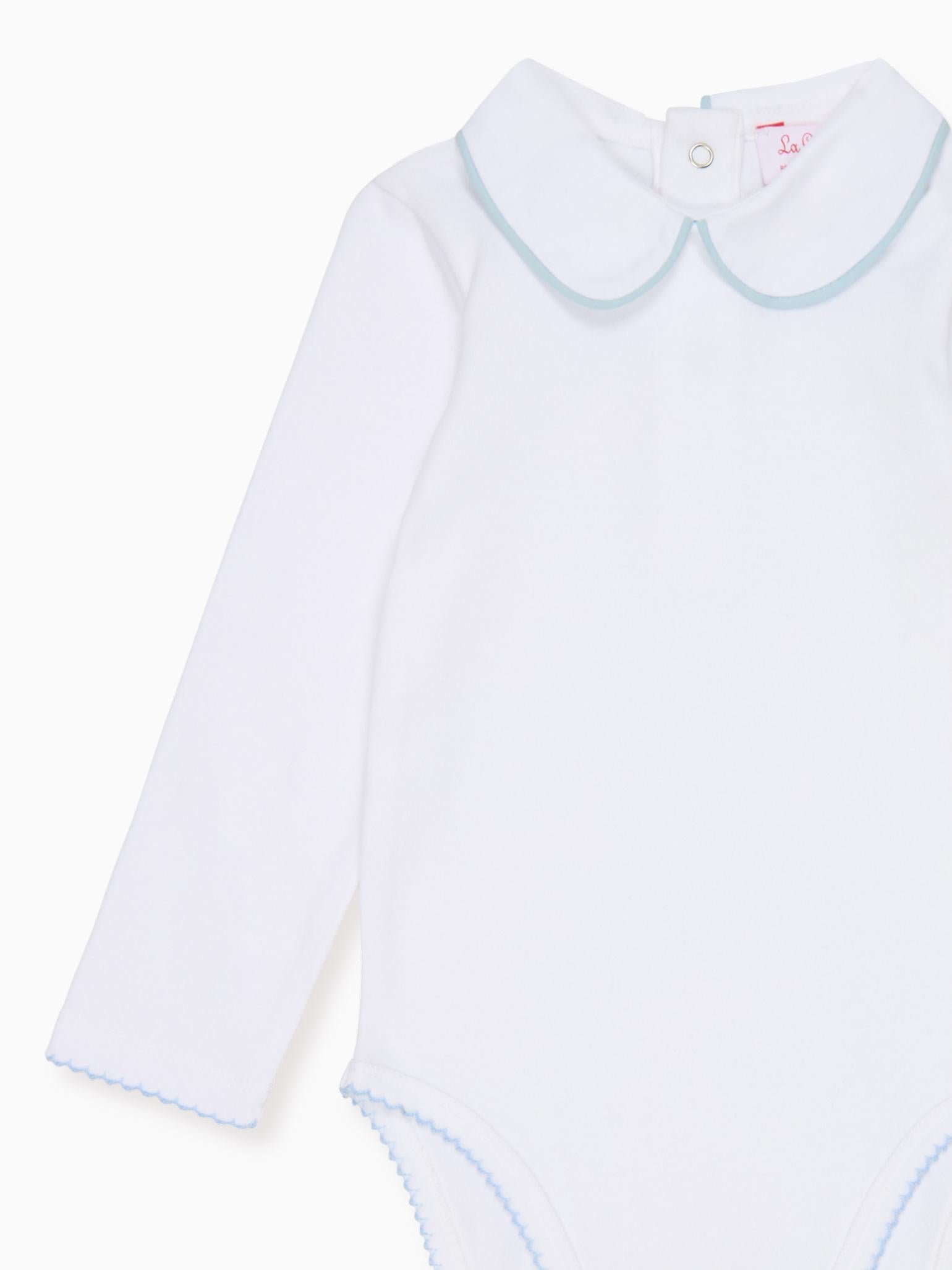 White & Blue Lirio Baby Body Vest