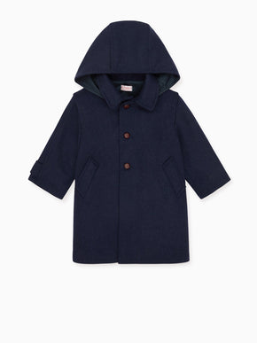 Navy Loden Wool Kids Coat