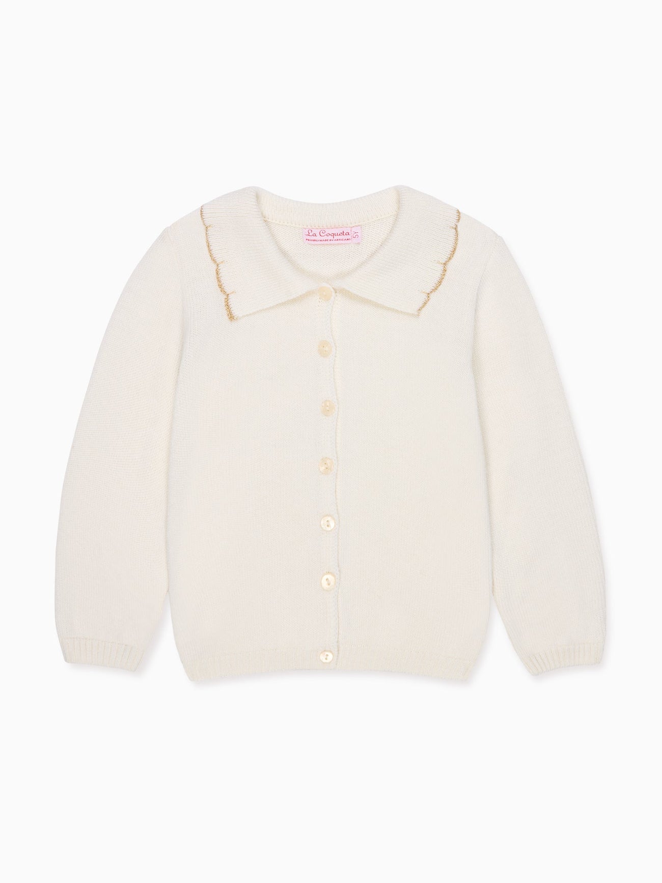 Ivory Luana Merino Girl Cardigan