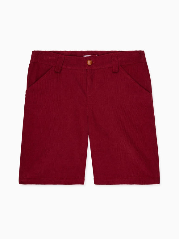 Burgundy Lucas Corduroy Boy Shorts