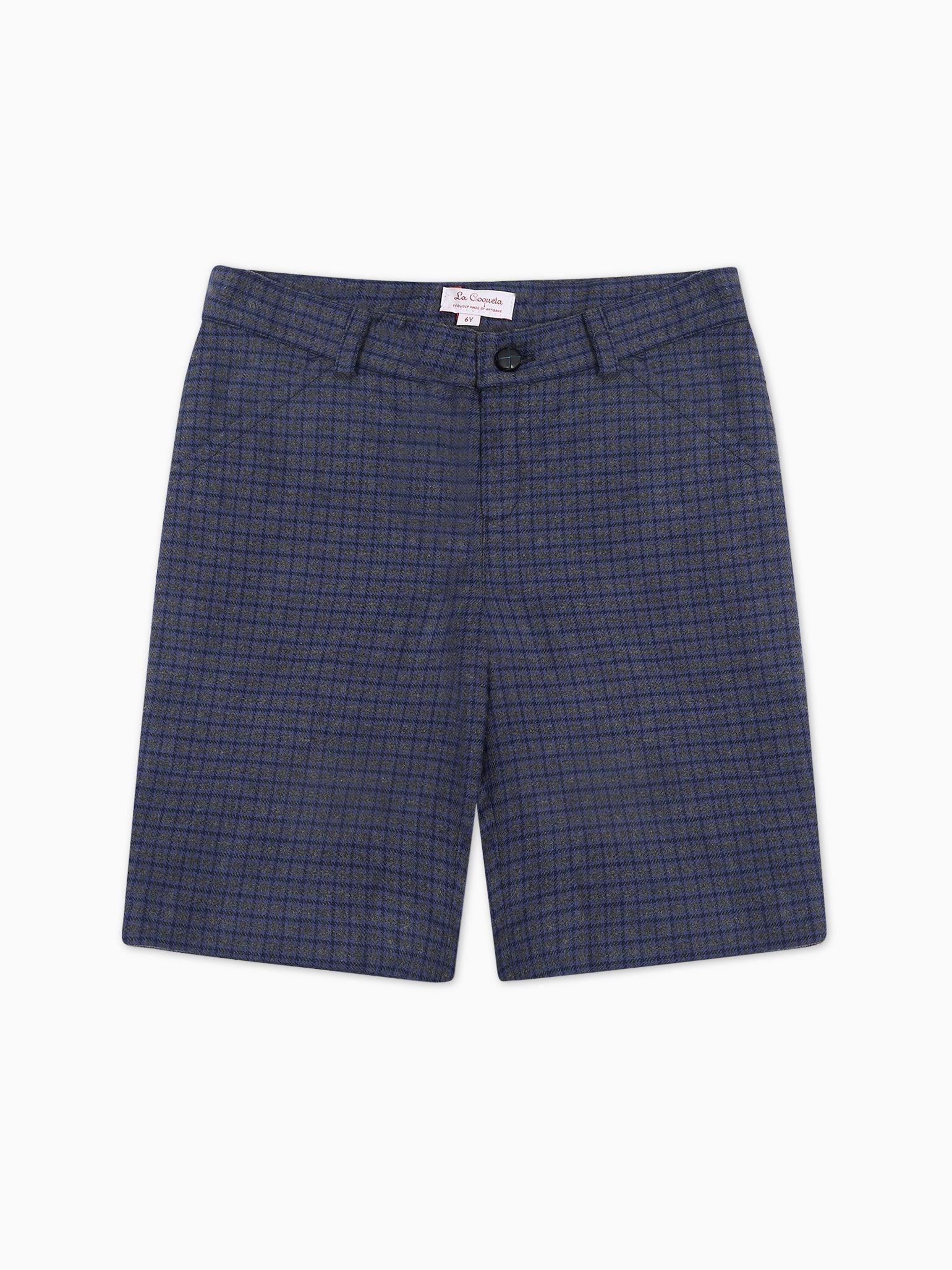 Blue Check Lucas Boy Shorts